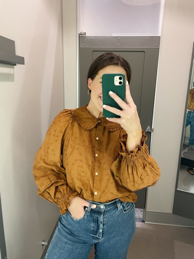 Button Down Collared Fall Blouse from Target